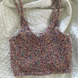 Urban Outfitters Rainbow Knit Artsy Crop Tank Top